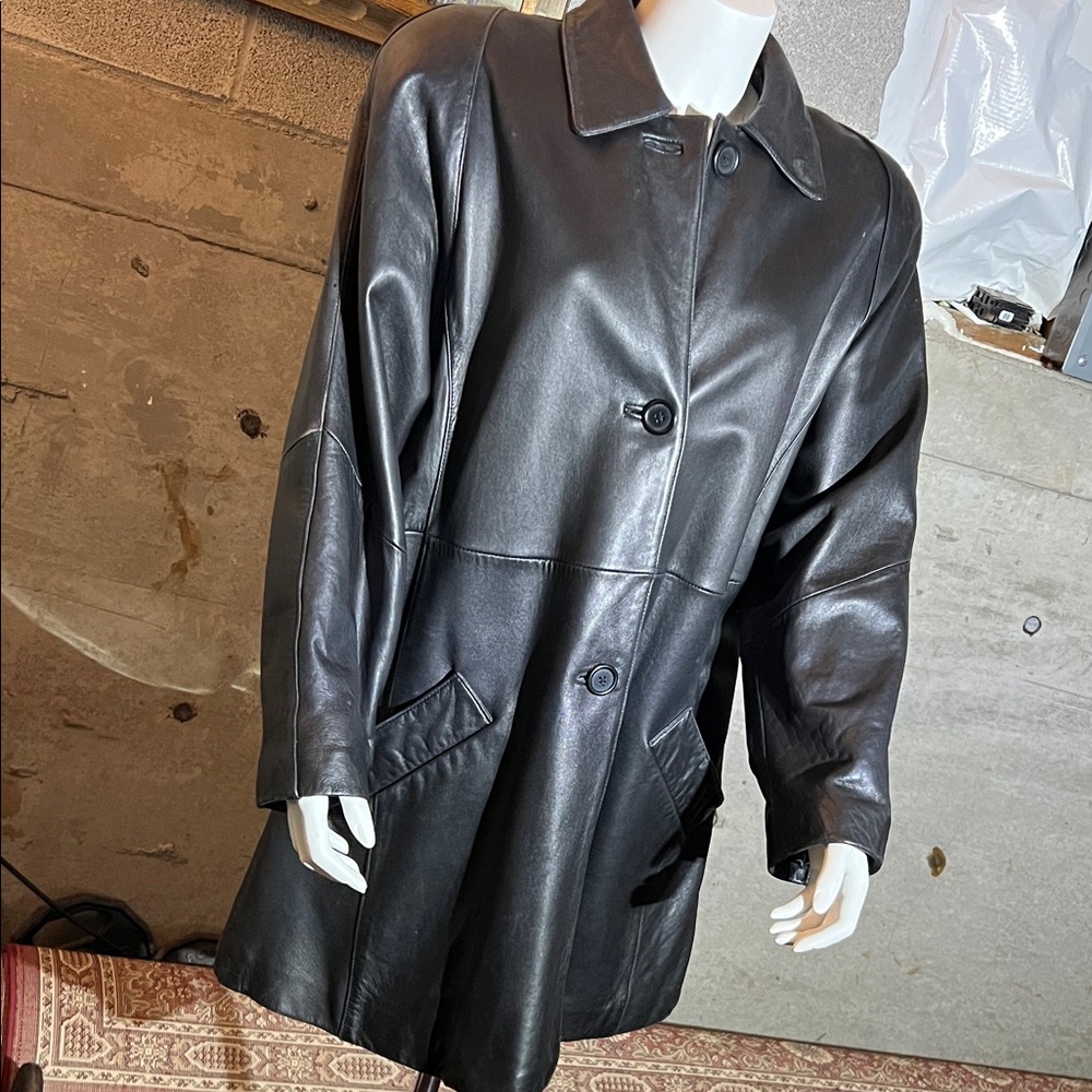 Valerie Stevens Black Leather Women's Coat